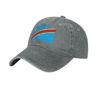 Gorra Camionero Anti-UV República Democrática del Congo Bandera | Denim Lavado 100% Algodón Ajustable Unisex Clásico