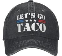 Gorra clásica cálida hecha de algodón puro, Let's Go Taco, gorra de béisbol para hombres y mujeres, humor político, desgastado, desgastado, gorra vintage para entrenamientos al aire libre, regalo a
