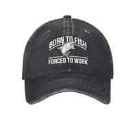 Gorra clásica de béisbol Personalizada Nacida para la Pesca Forzada a Trabajar Mujeres Hombres Adicción a la Pesca Pescador Hip Hop Deportivo Ajustable Ajuste Algodón Gorra