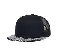 Gorra clásica personalizada Snapback gorra camionero estilo hip hop gorra plana Bill sombreros papá gorras de béisbol para hombre Urban Street Skateboard sombrero, Paisley Black, S-4XL