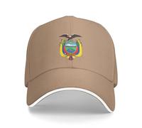 Gorra con emblema nacional de Ecuador, con escudo de armas de Ecuador, gorra de béisbol, gorra ecuatoriana para mujeres y hombres, gorra ajustable, Natural, talla única