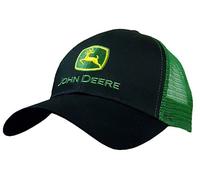 Gorra con logotipo de John Deere, para hombre, parte trasera de malla negro negro