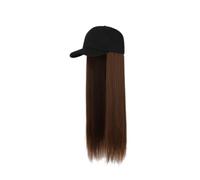 Gorra con Pelo Peluca Sombrero Peluca Larga Recta Peluca De Fibra Sintética De Moda Sombrero Peluca Ajustable Sombrero for Mujer Gorro de Peluca(B)