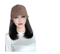 Gorra Con Pelo Postizo Gorra de tejido sintético, peluca de cabello liso hacia adentro, gorra de béisbol, extensiones de peluca con ondas al agua, cola de caballo for uso diario(Color40)