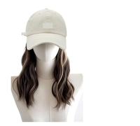 Gorra Con Pelo Postizo Gorra de tejido sintético, peluca de cabello liso hacia adentro, gorra de béisbol, extensiones de peluca con ondas al agua, cola de caballo for uso diario(Color6)