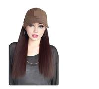 Gorra Con Pelo Postizo Gorra de tejido sintético, peluca de cabello liso hacia adentro, gorra de béisbol, extensiones de peluca con ondas al agua, cola de caballo for uso diario(Color15)
