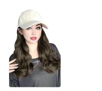 Gorra Con Pelo Postizo Gorra de tejido sintético, peluca de cabello liso hacia adentro, gorra de béisbol, extensiones de peluca con ondas al agua, cola de caballo for uso diario(Color32)