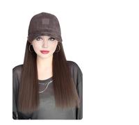 Gorra Con Pelo Postizo Gorra de tejido sintético, peluca de cabello liso hacia adentro, gorra de béisbol, extensiones de peluca con ondas al agua, cola de caballo for uso diario(Color11)
