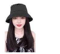 Gorra Con Pelo Postizo Peluca de sombrero de pelo corto sintético, estilo integrado, pelo largo y liso, sombreros de pescador, sombreros for el sol, peluca de sombrero for mujer(Color-07)