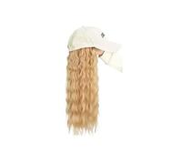 Gorra Con Pelo Postizo Pelucas sintéticas con gorra de béisbol y extensiones de cabello ondulado y rizado corto con alas ajustables que sujetan extensiones cortas.(WHITE)