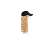 Gorra Con Pelo Postizo Pelucas sintéticas con gorra de béisbol y extensiones de cabello ondulado y rizado corto con alas ajustables que sujetan extensiones cortas.(Black)
