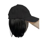 Gorra Con Pelo Postizo Pelucas sintéticas cortas y lacias con gorra de béisbol negra y sombrero ajustable. Pelucas con extensiones de cabello sintético liso.(1B)