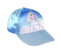 Gorra con Visera Curva de Frozen - Color Azul - Apta de 4 a 8 Años - Con Bordados de la Colección - Gorra para Niños con Velcro Trasero Ajustable - Producto Original Diseñado en España