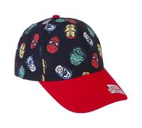 Gorra con Visera Curva de los Vengadores - Color Negro - Apta de 4 a 8 Años - Con Bordados de la Colección - Gorra para Niños con Velcro Trasero Ajustable - Producto Original Diseñado en España