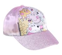 ARTESANÍA CERDÁ Gorra Peppa Pig y sus amigos – Visera curva, brillante, velcro – Rosa 4-8 años