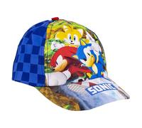 Gorra con Visera Curva de Sonic - Color Azul - Apta de 4 a 8 Años - Con Bordados de la Colección - Gorra para Niños con Cierre Trasero Ajustable