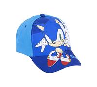 Gorra con Visera Curva de Sonic - Color Azul - Apta de 4 a 8 Años - Con Bordados de la Colección - Gorra para Niños con Velcro Trasero Ajustable - Producto Original Diseñado en España