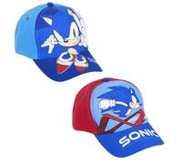 Gorra con Visera Curva de Sonic - Color Rojo - Apta de 4 a 8 Años - Con Bordados de la Colección - Gorra para Niños con Velcro Trasero Ajustable - Producto Original Diseñado en España