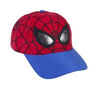 Gorra con Visera Curva de Spiderman - Color Rojo y Azul - Apta de 4 a 8 Años - Con Bordados de la Colección - Gorra para Niños con Velcro Trasero Ajustable - Producto Original Diseñado en España
