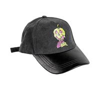 Gorra con Visera de Villanas de Disney - Color Azul - Medida de 57 cm - Elaborada con Algodón y Poliéster - Estampado de Manzana Envenenada - Producto Original