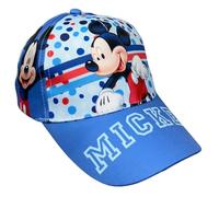 Gorra con visera Mickey Mouse Disney Gorro de verano para niños ajustable 51 cm protección contra los rayos UV, azul celeste, 51-52