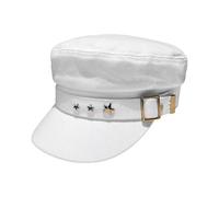 Gorra con visera para niñas 55 y mujeres, sombrero de limusina para disfraz de limusina o taxista, sombrero de marinero clásico, sombrero de paraguas elegante para mujer O gorra, Blanco, M