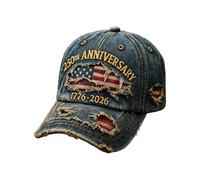 Gorra Conmemorativa América 250 | 250 Aniversario Ajustable Estilo Vintage - Gorra Deportiva Ajustable Bordada | para Desplazamientos Diarios, Compras Habituales, Actividades Deportivas, Picnics al Ai