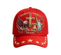 Gorra Conmemorativa Estadounidense - Gorra De Béisbol Del 250 Aniversario | Diseño De Águila Patriótica Y Estatua De La Libertad Sombrero Ajustable De La Bandera De EE. UU. Unisex Rojo Azul Tela De Al