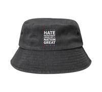 Gorra Cubo El Odio Gracioso Nunca Ha Hecho Grande A Ninguna Nación. Sombreros De Pescador Moda Bucket Hat Ligero Gorras Cubo para Playa Senderismo Fiestas