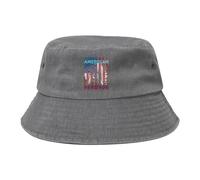 Gorra Cubo Tocado De La Herencia Nativa Americana con Bandera De EE. UU. Sombrero Bob Moda Gorro Pescador Transpirable Bucket Hat para Playa Viajes Fiestas