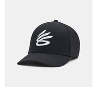 Under Armour Gorra de béisbol UA Curry para hombre, negro/blanco, Talla única