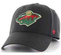 Gorra Curved Velcroback Negra Minnesota Wild MVP Cuarenta Siete