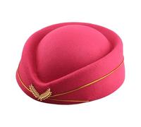 Gorra de avión de imitación para cosplay, escenario, para mujer, lana marrón, hot pink, Talla única