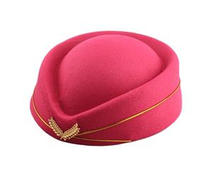 Gorra de avión de imitación para cosplay, escenario, para mujer, lana marrón, hot pink, Talla única