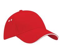 Gorra de Beechfield de algodón, con pico sándwich Rojo Classic Red/White Talla única
