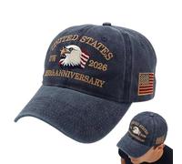 Gorra de béisbol 1776-2026 - Gorra de bandera de cabeza de águila 1776-2026, gorras desgastadas de celebración de 250 años, sombreros conmemorativos de recuerdo | para viajes, vacaciones, escuela