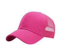 Gorra de béisbol 2025 Trucker Hat Diseño liso estructurado de 6 paneles Tamaño ajustable Gorra de bicicleta para hombre, Rosa intenso., talla única