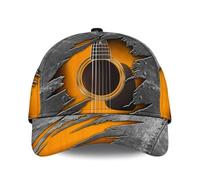Gorra De Béisbol 3D Guitar Custom Name Music Guitar with Acoustic Guitar and Metal Crack Design Design On It Golf Hat Transpirable Gorra Trucker Proteccion Solar Snapback Sombrero para Pescar