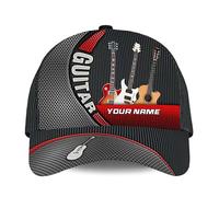 Gorra De Béisbol 3D Guitar Custom Name Music Themed with Guitar Instrument On It Snapback Sombrero Proteccion Solar Gorras De Hombre Transpirable Gorra Trucker para Senderismo Camping Pescar