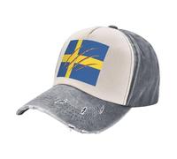 Gorra de Béisbol Ajustable con la Ban dera de Suecia para Uso Diario, Protección Solar, para Deportes, Golf, Senderismo, Pesca, Viajes, Playa, Uso Casual y para Cualquier Ocasión. Gray