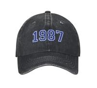Gorra de béisbol Ajustable Custom Fashion Cotton Vintage Born In 1987 Regalo de cumpleaños para Hombres Mujer Unisex Spring Classic Lavado Lavado Vaquero Desgastado para Deportes de Exterior