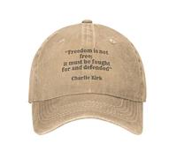 Gorra de béisbol Ajustable de Charlie Kirk para Hombre y Mujer. La Libertad no es Gratis, Hay Que lucharla y defenderla.