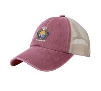 Gorra de béisbol ajustable de malla vaquera con diseño de insignia de Nauru Mitrepublik, ligera, transpirable, resistente al sol, unisex para papá., rojo, Talla única