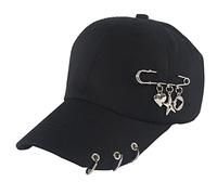 Gorra de béisbol ajustable estilo punk hip hop, informal, protección solar, regalos para papá, mamá, pareja, viajes al aire libre, estantes negros para gorras, armario, lavadora, lavadora y arandela