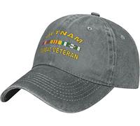 Gorra de béisbol ajustable para veteranos de combate de Vietnam, para hombres y mujeres, gorra de camionero, gris, Talla única