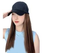 Gorra De Béisbol Ajustable Transpirable Con Pelucas Fibra Sintética Para Mujeres Peinado Rápido Y Gorra Béisbol Aire Libre Con Cabello Liso Adjunto