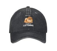Gorra de béisbol Ajustable Vaquera desgastada Lavado Amantes de los Perros de Pomerania te escucho Simplemente Verano Duradero Todas Estaciones Hombres Chaqueta Deportiva Verano al Aire Libre
