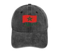 Gorra De Béisbol Algodón Lavado Marruecos Bandera Nacional Hombre Mujer Perfil Bajo Vintage Distressed Ajustable Partido De Fútbol