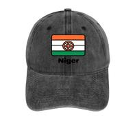 Gorra De Béisbol Algodón Lavado Níger Bandera Nacional Hombre Mujer Perfil Bajo Vintage Distressed Ajustable Partido De Fútbol