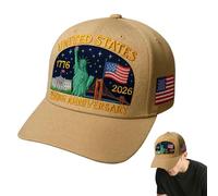Gorra de béisbol | America Country 250Th gorra de béisbol, patriótica ajustable 1776-2026, recuerdo para mujeres, hombres, adultos, adolescentes, familia, personas mayores y amigos, caqui, L